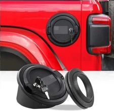 Locking Gas Tank Cap Fuel Filler Door Cover Replace for Jeep Wrangler JL 2018+