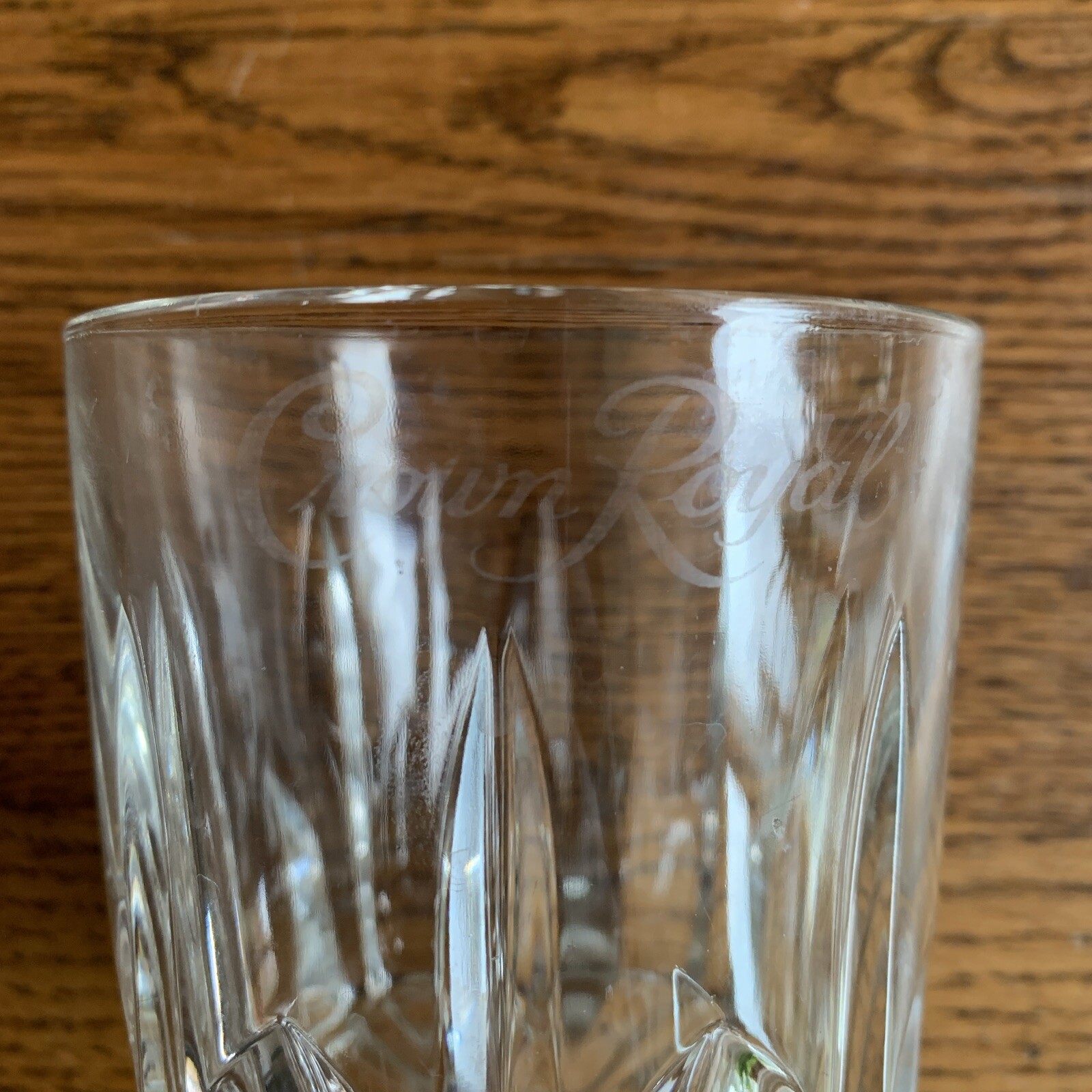 CROWN ROYAL 31/2" Diamond Cut Rocks Whiskey Glass; Made in Italy