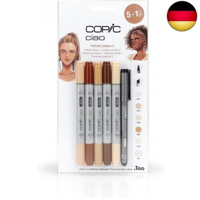 COPIC Ciao Marker Set 5+1 Portrait colours 2, Blisterpackung mit 5 Markern + 1