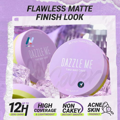DAZZLE ME Two Way Cake Perfect Blurring Powder Foundation Matte High Coverage 9g - Picture 31 of 35