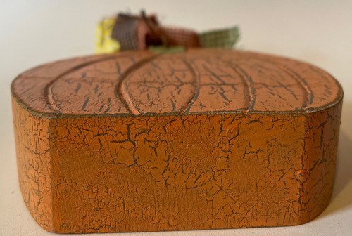 Alambre naranja con acabado craquelado de madera de calabaza con tapa de trapo - Imagen 5 de 6