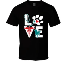 Veterinary love dog v. Teal T Shirt