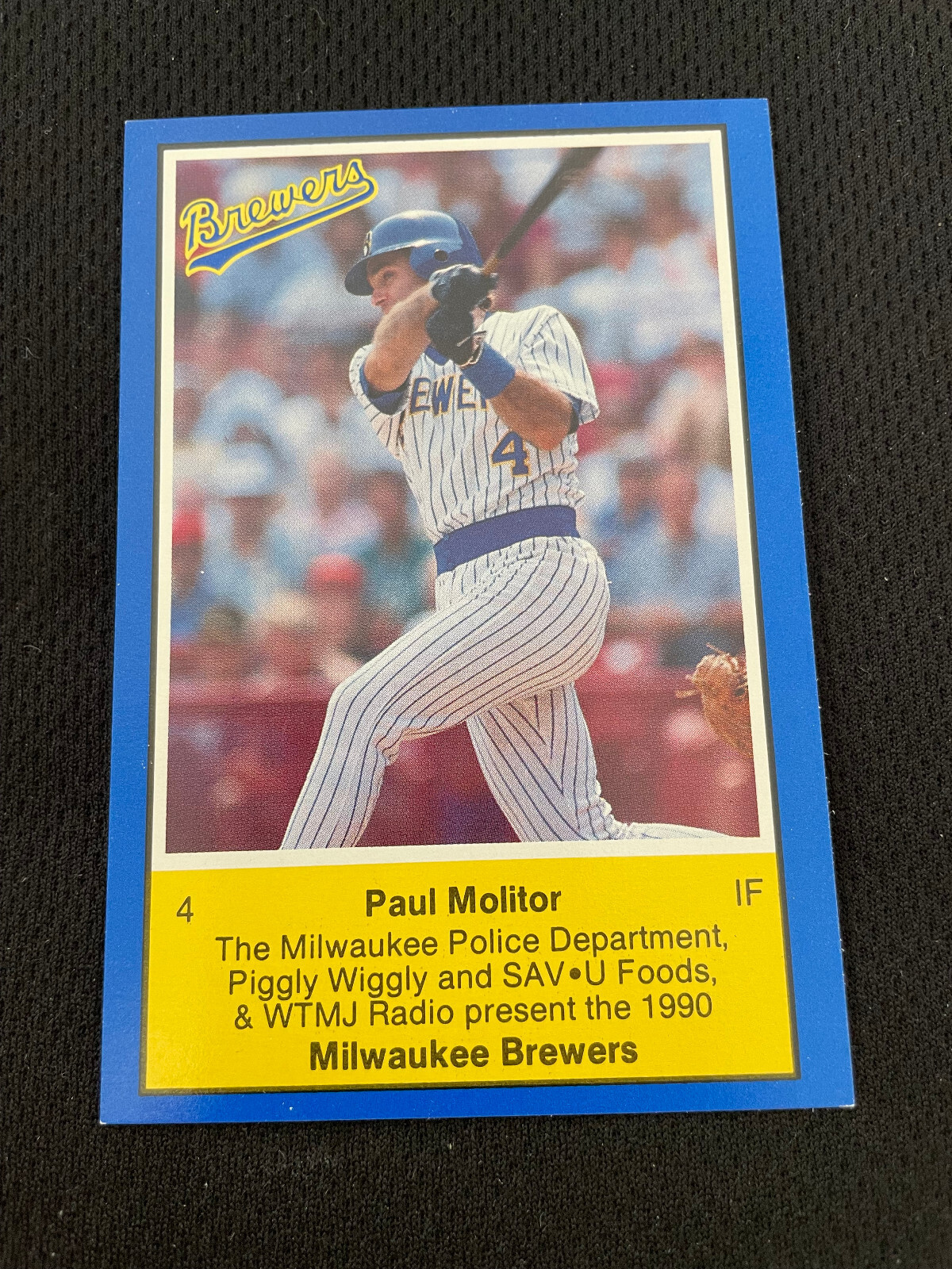 PAUL MOLITOR MILWAUKEE POLICE ODD BALL BREWERS 1990 BASEBALL CARD eBay