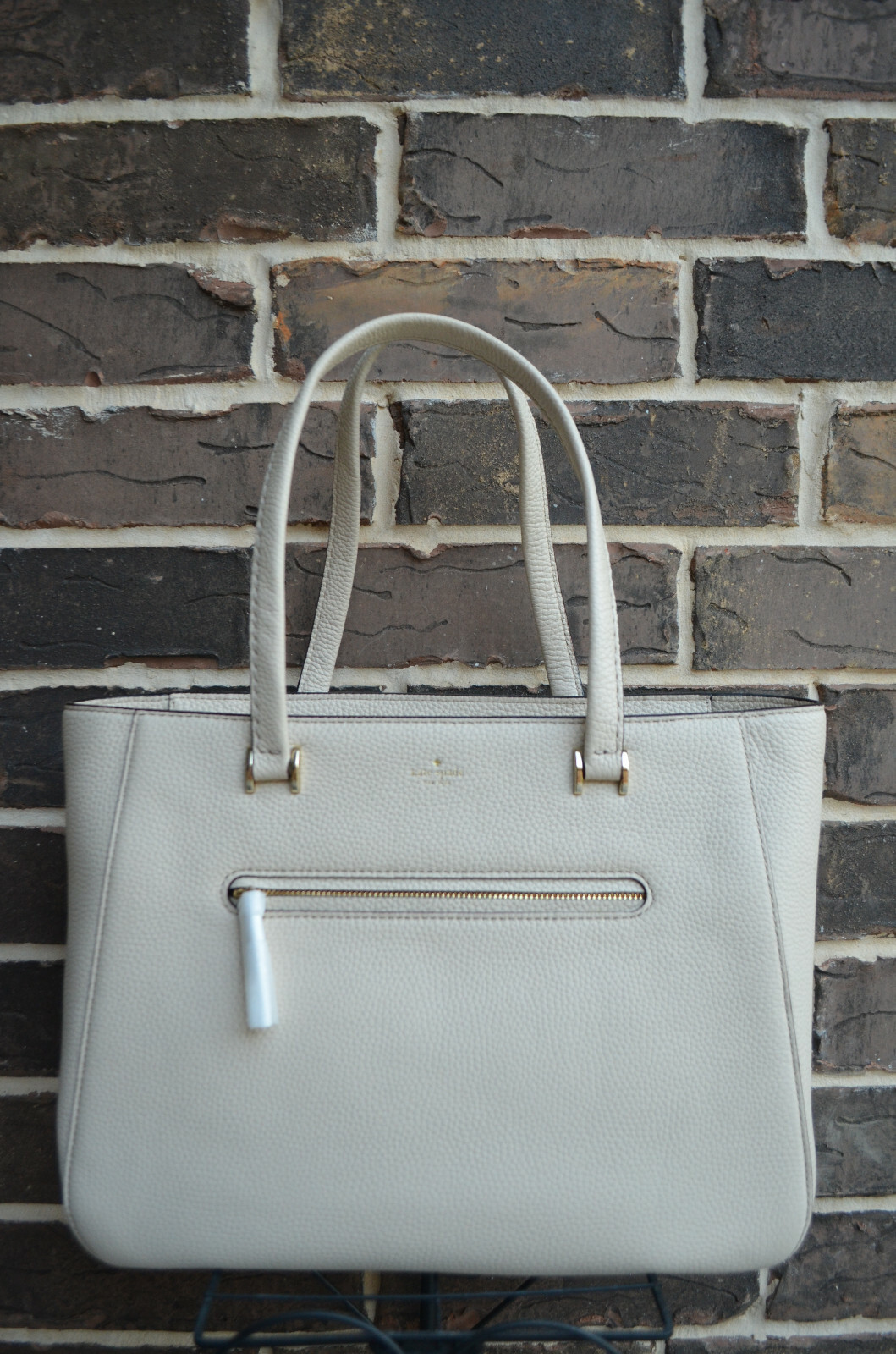 NWT $358 Kate Spade Hopkins Street Large Dharma Leather Work Satchel Tote Ivory