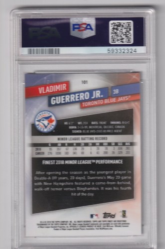2019 Finest #101 Vladimir Guerrero Jr. Rookie PSA 10 Gem Mint 2324 - Picture 2 of 2