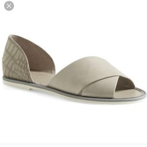 gray leather sandals