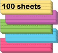 Pack of 100 Colored Sentence Strips Cardstock Colored Sentence Strips 3  x 12...