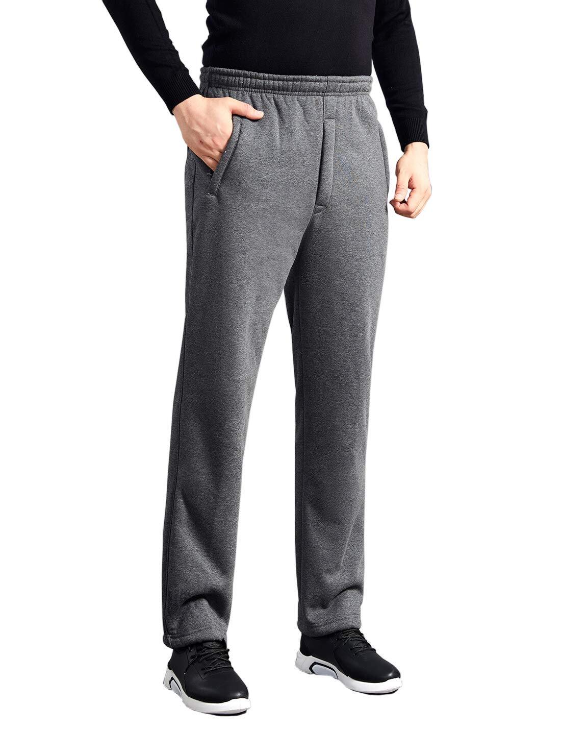 Men's Cotton Jogger Sweatpants Elastic Waist Dark Gray Casual Comfort
