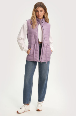 NEW Noize Rhea Puffer Vest Women's Mauve Size XS