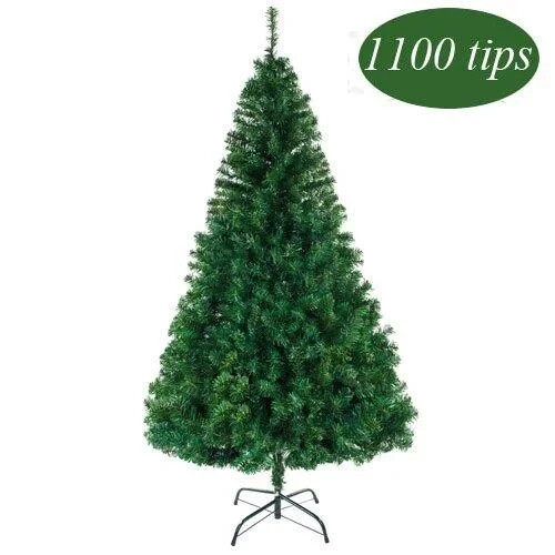 Zimtown Green Unlit Full Artificial Christmas Tree, with Stand including 7'