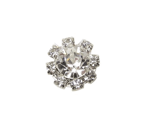 10 X RUNDE SILBER STRASS STRASS VERZIERUNGEN 12 MM HOCHZEITSKARTE KRISTALLE - Bild 1 von 3