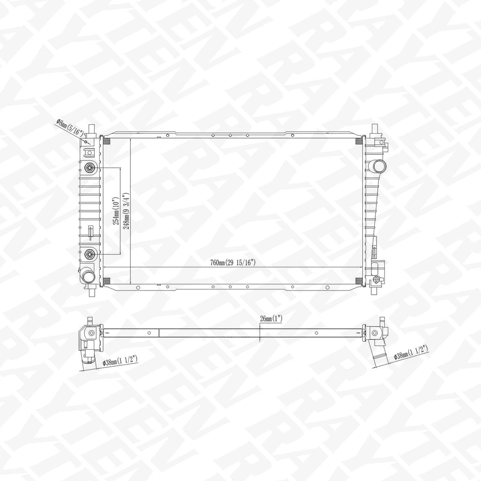 CU1729 Aluminum Radiator Fit for Lincoln Continental 1995 - 2002 4.6 V8 - Изображение 2 из 4
