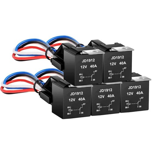JD1912 Car Relay Harness 12V 40A 4 Pin SPST 12AWG Harness Sockets 2pcs - Picture 33 of 54