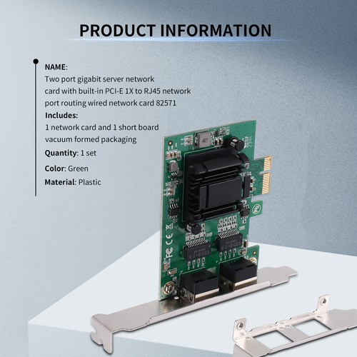 2-Port Gigabit PCIe Card 1000M Dual Ports PCI Express Ethernet Adapter6957 - Afbeelding 6 van 7
