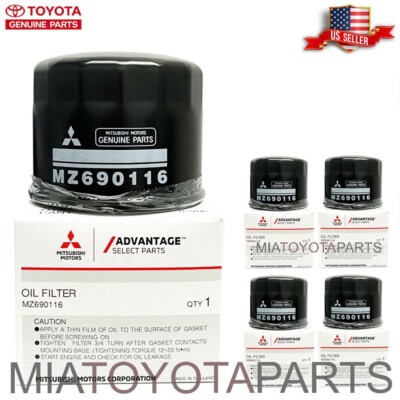 5 Genuine Mitsubishi OEM Engine Oil Filter MZ690116 Montero Montero Sport Lancer