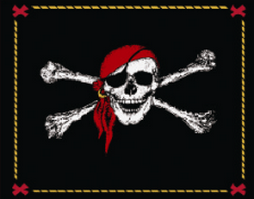 Jolly Roger Pirate Skull Black Old Style Flag Deluxe Polar Fleece 50X60" Blanket - Picture 1 of 2