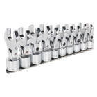 (SBS) Flexi Crows Foot CROWSFEET Open End Spanner Set 10pc 3/8" Metric 10-19mm