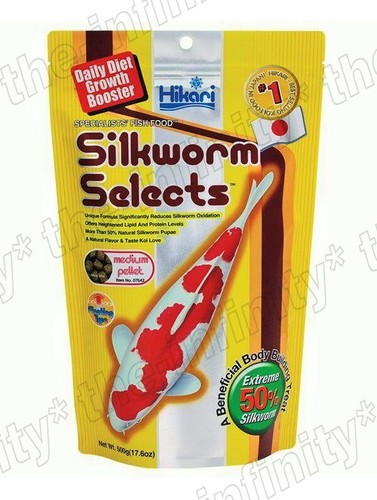 HIKARI SILKWORM SELECT KOI FISH FOOD POND LARGER GOLDFISH GROWTH FLOTING PELLETS - 第 2/2 張圖片