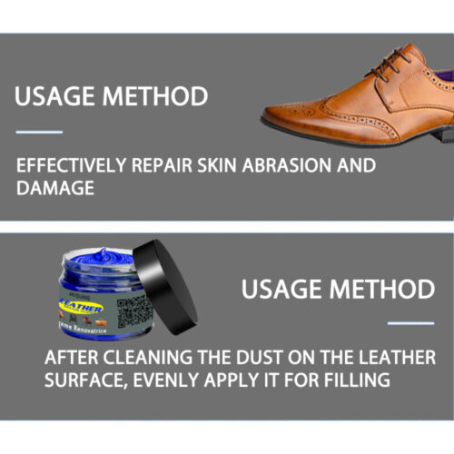 50g Leather Repair Heavy Filler For Filling Holes Scuffs Cracking / Scratches US - Picture 7 of 19