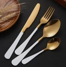 4 Pcs Set Stainless Steel Cutlery Fork Spoon Knife Flatware Tableware Dinnerware