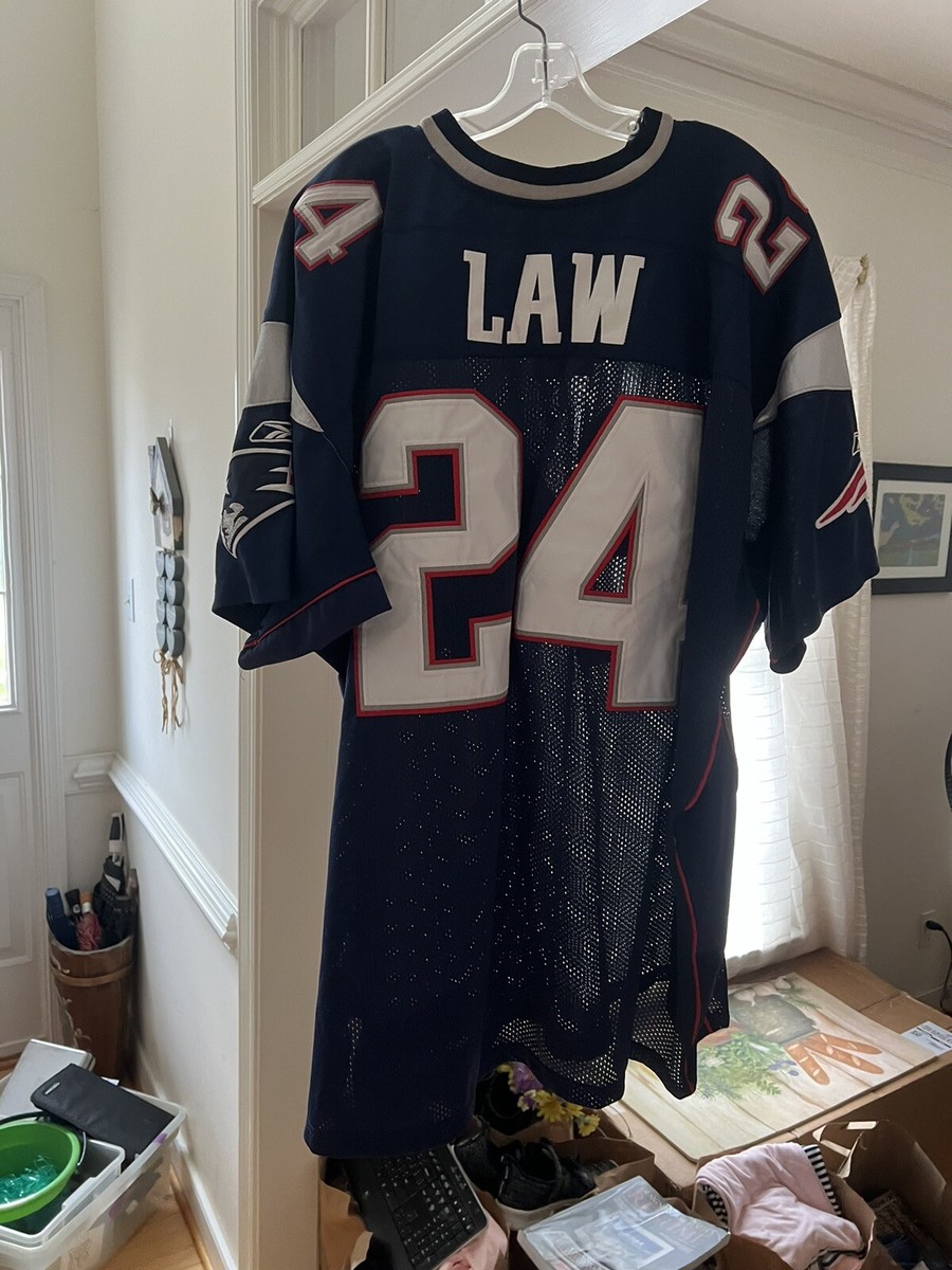 Reebok New England Patriots #24 Ty Law Jersey Sz Men's 56 Stitched