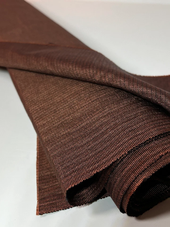 Light Brown Silk Moire Fabric By 2 Meters,Watermark Patterned. - Image 3 of 4