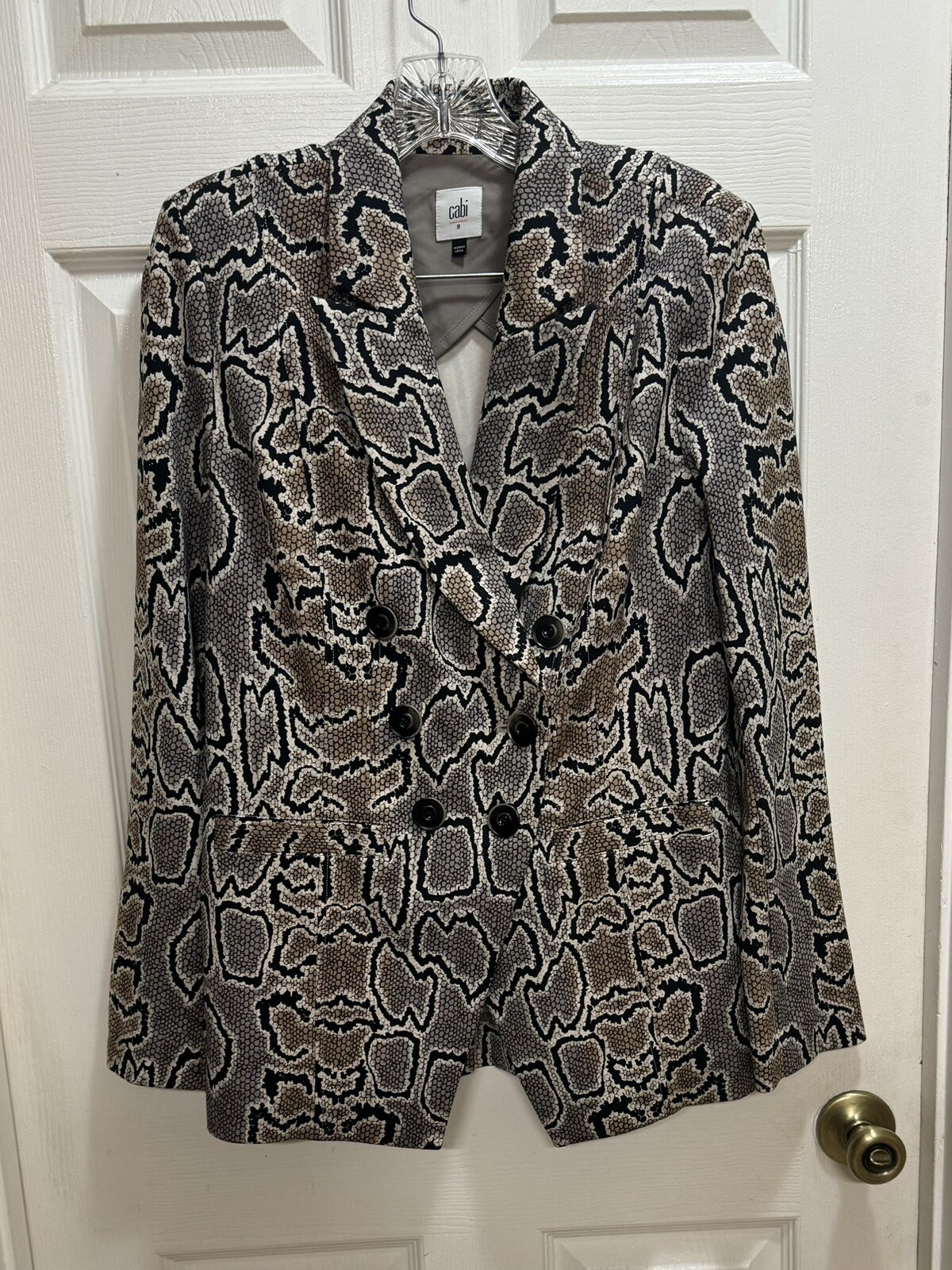 Cabi Samantha Python Snakeskin Double Breasted Bl… - image 1