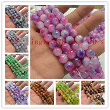 Faceted 10mm Multicolor Jade Jadeite Gemstone Round Loose Beads 15" Strand