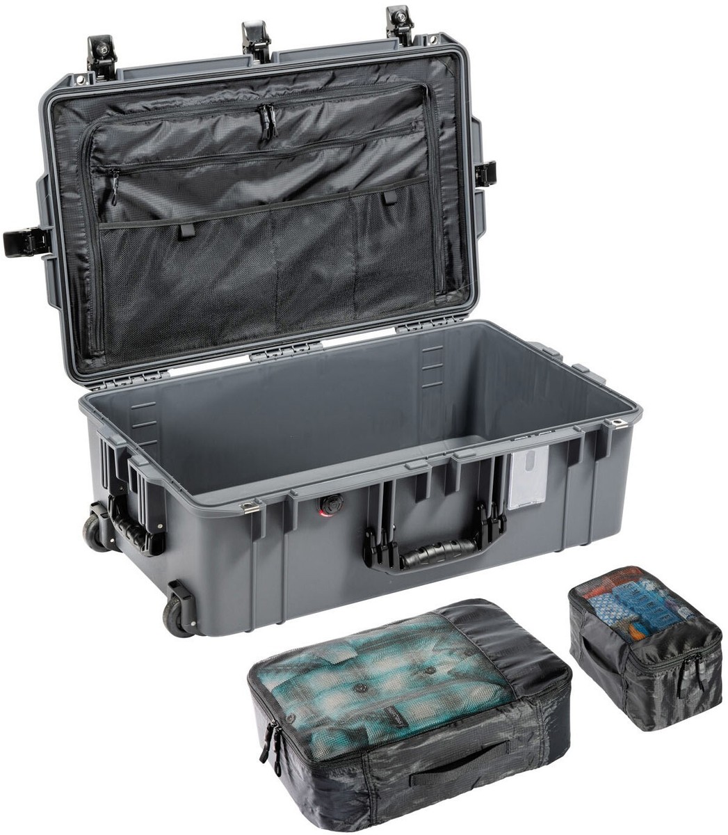 Charcoal Pelican 1595 Air case with combo lid pouch. Travel
