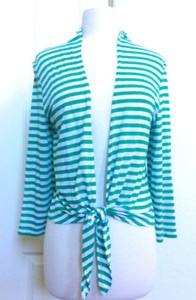CHICO-039-S-NEW-SIZE-1-M-GREEN-STRIPE-OPEN-FRONT-LONG-SLEE-TIE-JACKET-CARDIGAN