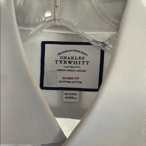 Camisa de vestir para hombre Charles Tyrwhitt gris claro regular 42 16 1/2 usada - Imagen 2 de 5