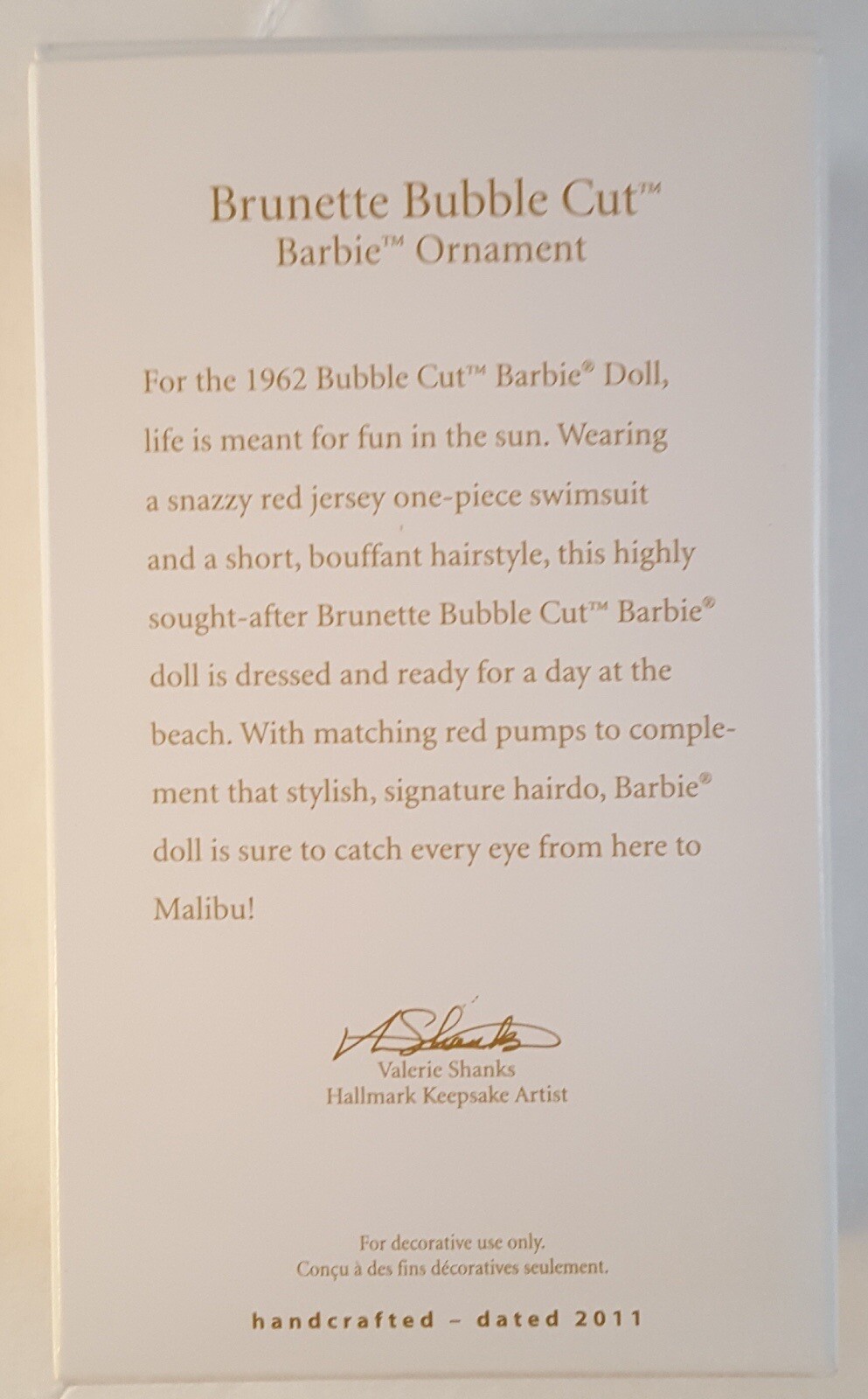 Hallmark 2011 Barbie Bubble Cut Keepsake Ornament MIB eBay