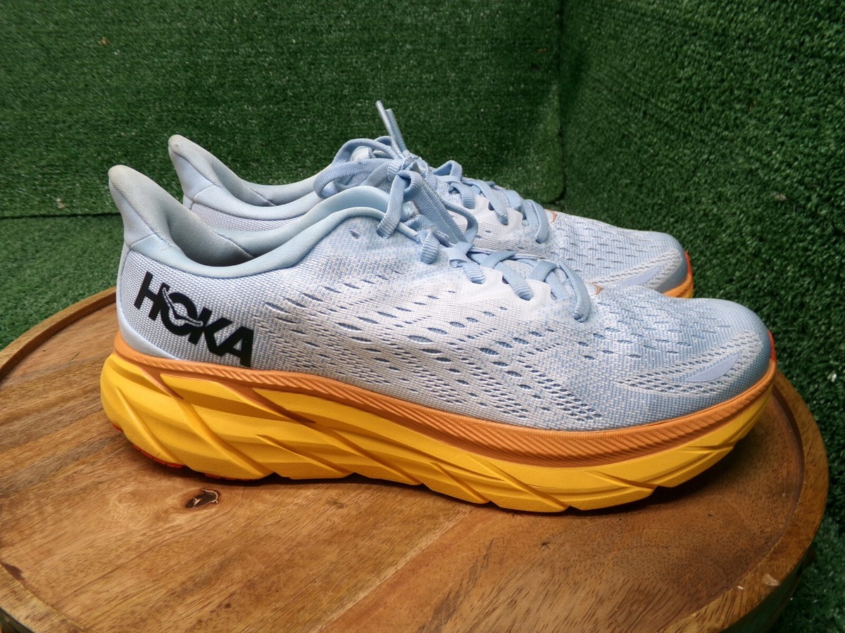 Hoka Clifton 8 Blue Yellow Mens Running Shoes Sneakers Size 9 D Lightweight Hoka One One Clifton 9 Running Shoes Mens 9 US Blue Yellow  main image 4