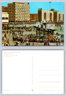 Berlin Alexanderplatz Postcard Vintage Urban Scene 1970s City Life