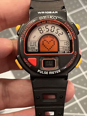 1989's SEIKO S240-400C SPORTS PULSE 腕時計 Rare Vintage Seiko S240-400C Pulse Meter Men's Digital