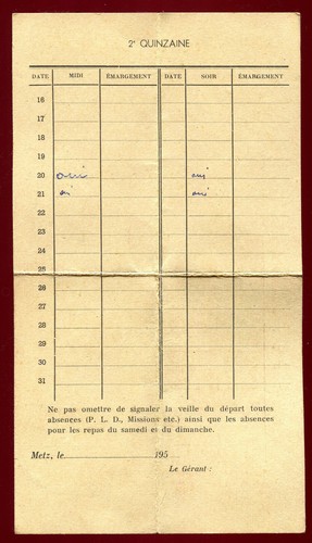 carte du Mess des Officiers. Base Aérienne de METZ G.T. 00/128 .aviation.avion - Bild 2 von 2