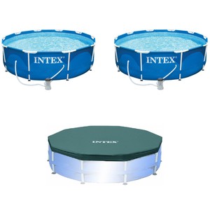 Intex 10ft metal frame Swimming Pool w/ Filter Pump (2 Pack) w/ Intex Pool Cover - Click1Get2 Hot Best Offers&secure=symbol0&set=par&sale=mega Discount&set=par1&price_min=200&sale=mega Discount