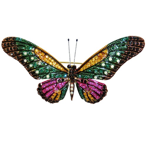 RUCINNI Large Butterfly Brooch/Pendant Preciosa Czech Crystal (30129HPK) - Bild 3 von 8