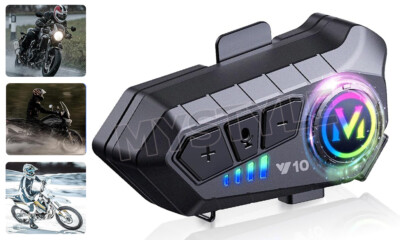 Bluetooth Motorcycle Helmet Motorbike Intercom Headset Interphone Headphone