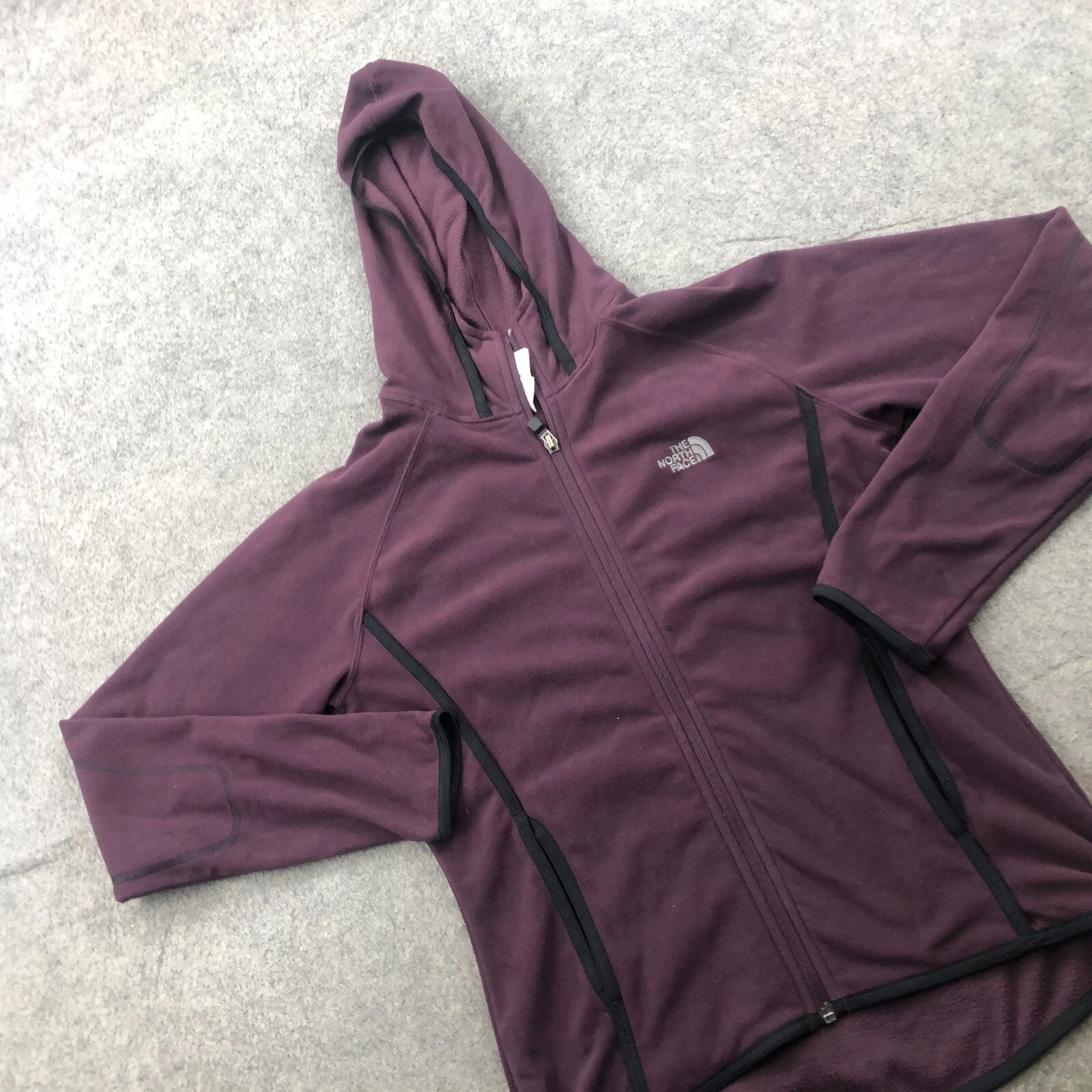 north-face fleece full zip hiking casual hooded jacket