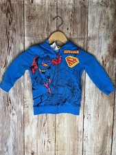 DC Comic Boys Superhero Superman Hoodie Long Sleeve Zip-up 2T NWT