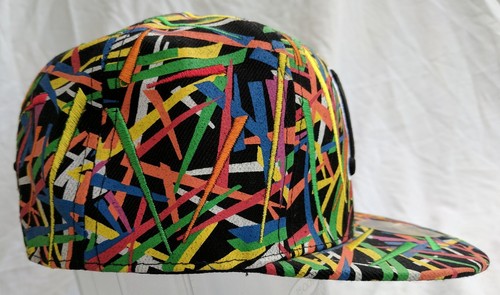 56 Ye shi Cap Unisex NY New York Abstract Rainbow Art Flat Bill Cap Size 7 - Picture 6 of 12