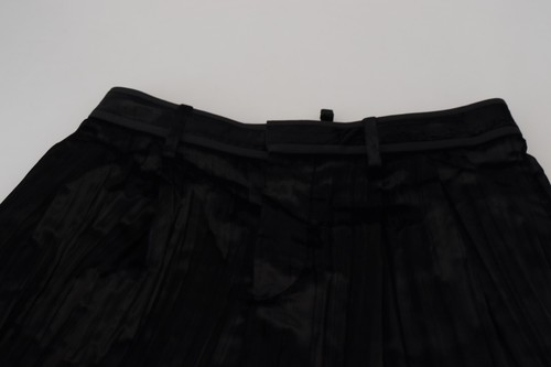 DSQUARED2 Pants Black Pleated High Waist Wide Leg Cropped IT38/US4/XS 1340usd - Picture 4 of 7