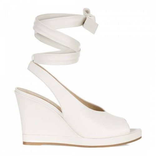 HOBBS Ladies White Nappa Leather Ankle Lace Up Katrina Wedge Sandals US 7  UK5 | eBay