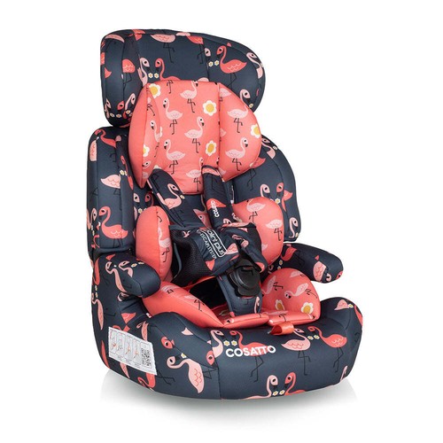 Grupo de asiento de coche Cosatto Zoomi 1,2,3 adecuado a partir de 9 kg fácil instalación Flamingo - Imagen 2 de 4