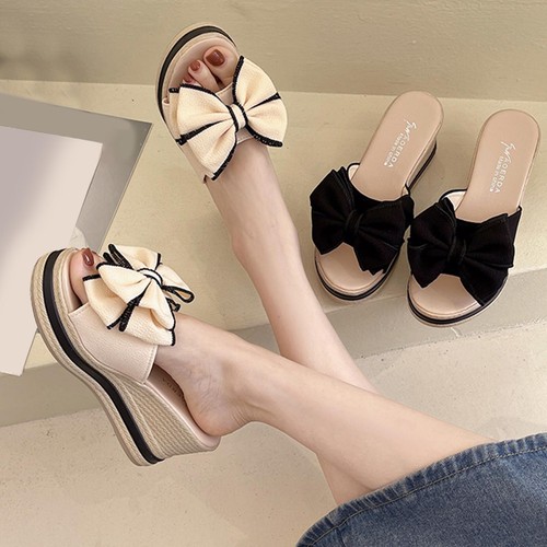 Women's sandals Wedge heels High heels Thick soles Women's skateboard beach - Picture 9 of 14
