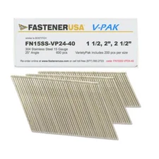 1-1/2" to 2-1/2" ANGLE FINISH NAILS 15GA 304SS 600ct | FN15SS-VP24-40