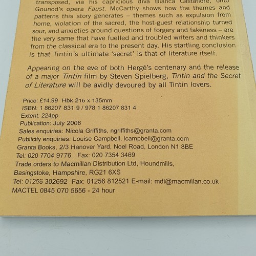 Rare Uncorrected Proof TINTIN & The Secret of Literature Tom McCarthy 2006 Book - Picture 7 of 17