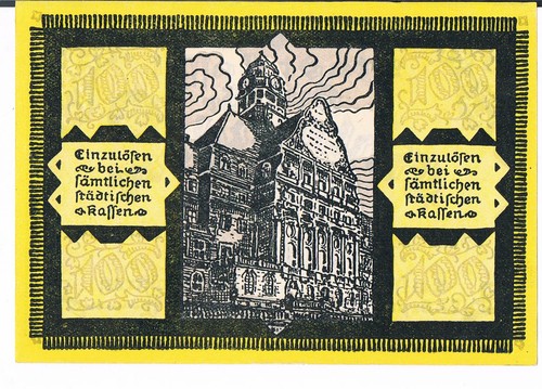 GERMANY NOTGELD STADT CASSEL 100 MARKS 27.09.1922 AUNC SERIES A - Picture 2 of 2