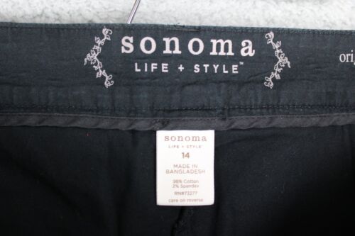 Sonoma Skort Women's Size M Black Knee Length Pockets Zip Button Cotton Blend - Picture 3 of 4